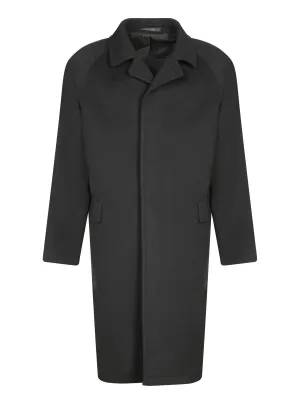 Lloyd Raglan Wool and Cashmere Black Coat