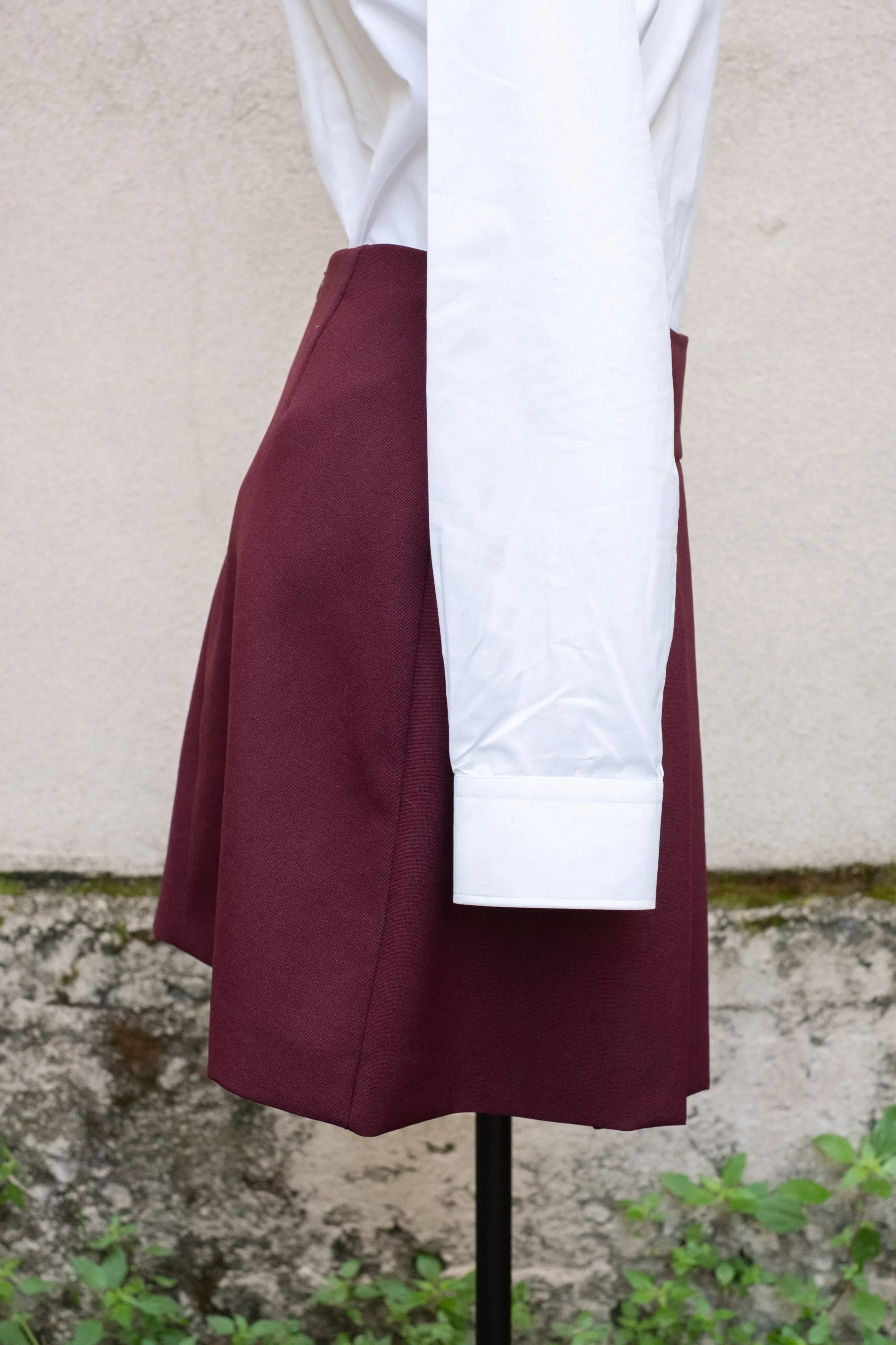 Miu Miu Box Pleat Front Mini Skirt