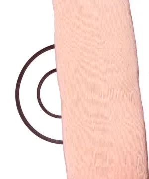Pastel Peach Colour Plain Pleated Satin Fabric